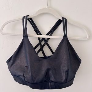 Joylab Navy w Gold Sparkles Strappy Sports Bra